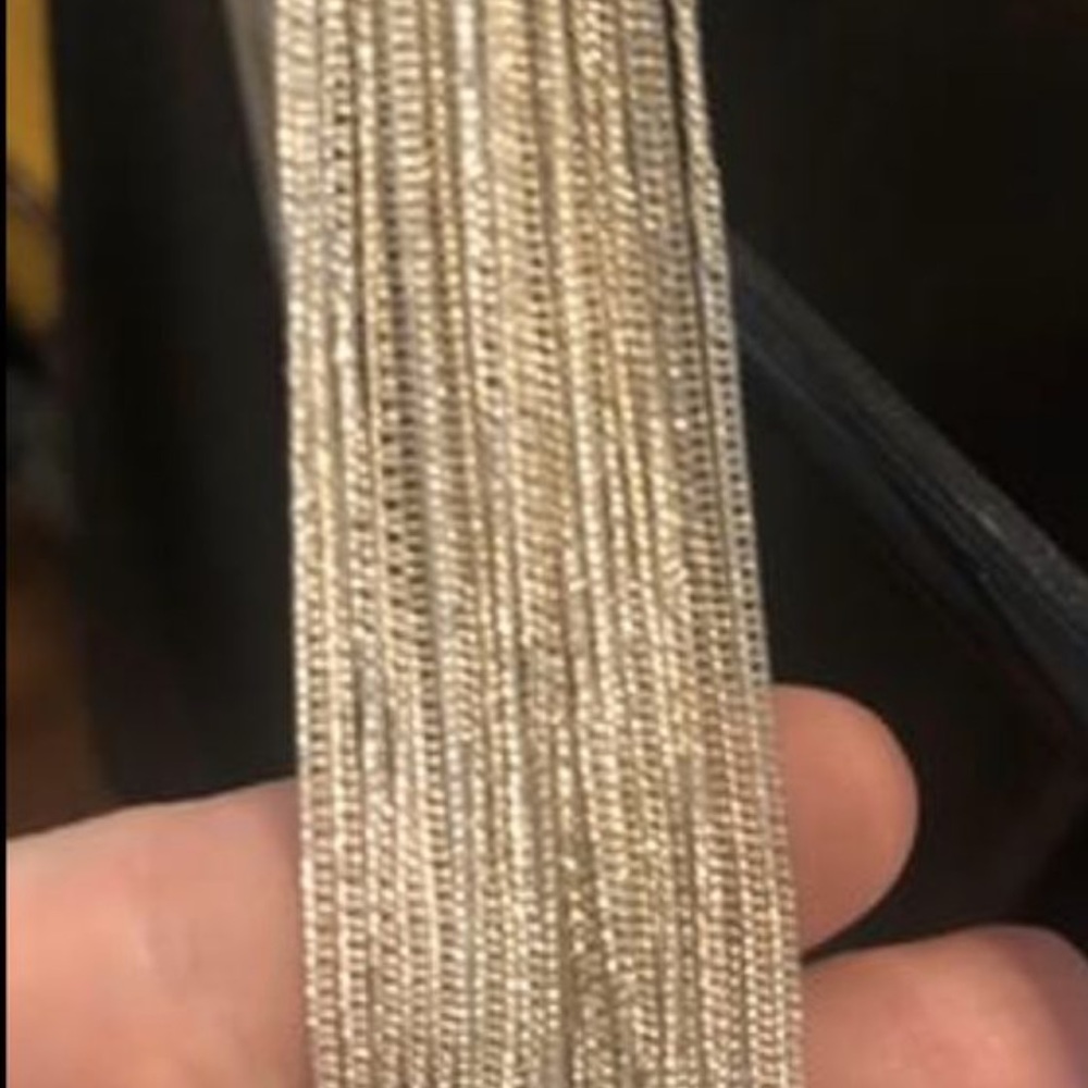 Long silver chains necklace